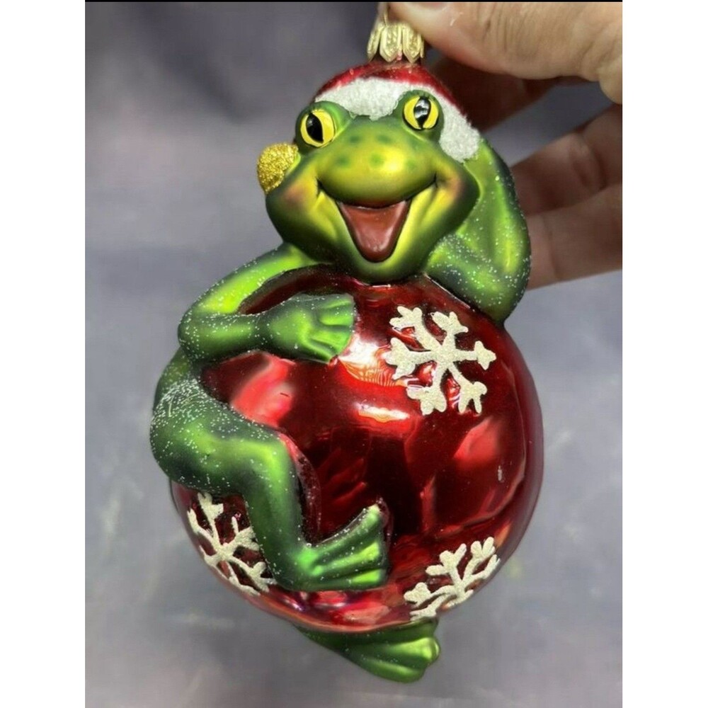 Polonaise Art Glass FROG Ornament Retired By Komozia For Kurt Alder